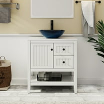 Eclife 30" Freestanding Bathroom Vanity Set with Vessel Sink, Faucet and Drain