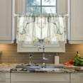 thumbnail image 2 of Yayeee Kitchen Curtains Tier Pair Light Filtering 27"x24" Rod Pocket Short Cafe Window Panel, Gray Marble Pattern, 2 of 7