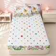 thumbnail image 4 of Erosebridal Dreamy Elf Zipper Twin Comforter Sets with Fitted Sheet and 2 Pillowcases for Girls, Sunflower Butterfly Zipper Bedding Set, Polka Dots Reversible, 4 of 7