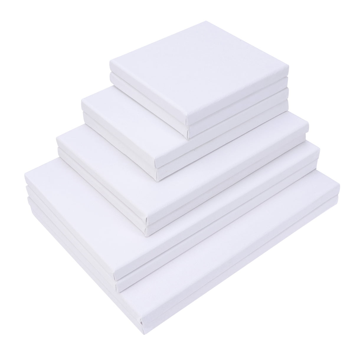 FENGGUIQU 10Pcs White Cotton Wood Artist Stretched Canvas Panels for Oil Painting Drawing