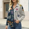 thumbnail image 7 of IMENGL Women's Satin Long Sleeve Shirt Women's Retro Flower Casual Printed Shirt Blue XXXL, 7 of 7