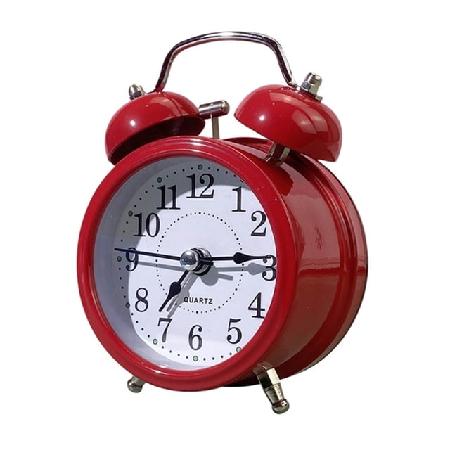 Reloj despertador retro ruidoso, adorno de escritorio de cabecera con batería de doble campana for decoración del hogar y el aula presente
