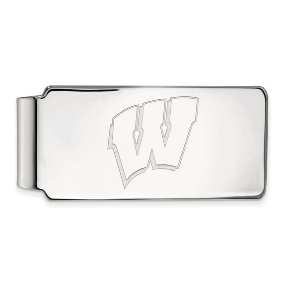 Sterling Silver U of Wisconsin Logo Money Clip