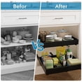 thumbnail image 2 of 2Pcs Organizador de Gabinete Deslizable Extraíble Extensible,Cajones Deslizables para Cocina, Almacenamiento Cocina Organizador de Alacena para Armario Estante,Negro, 2 of 7
