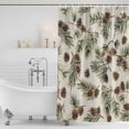 thumbnail image 4 of Sage Green Christmas Waterproof Fabric Shower Curtain,Rustic Pine Cones Xmas Botanical Waterproof Fabric Shower Curtain for Bathroom Curtains Bathtubs Shower Curtains with 12 Hooks Extra Long 72x96, 4 of 8