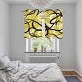 thumbnail image 6 of 2 Panels Kitchen Tier Curtains 39 Inch Length, Yellow Geometric Grommets Window Treatment Curtain, Farmhouse Abstract Black White Striped Thermal Curtains Drapes for Living Room/Bathroom, 6 of 9