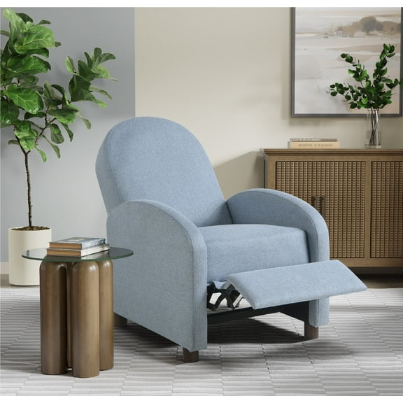 Relax-A-Lounger Lansing Modern Pushback Recliner, Blue Fabric