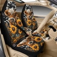 thumbnail image 2 of Xoenoiee Highland Cattle Sunflower Pattern Car Seat Covers Full Set of 5 for Women Men, Faux Leather Auto Seat Cover Protector with Seat Belt Covers and Center Console Cover, 2 of 7