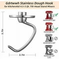 thumbnail image 4 of Durable Stainless Steel Dough Hook for KitchenAid Mixers - Replacement Parts, 4 of 5