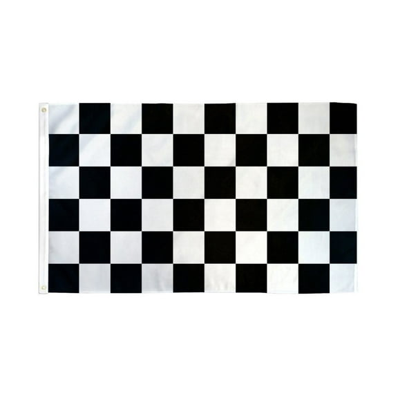 Black & White Checkered Flag 3x5ft Poly