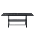 thumbnail image 5 of Tcbosik 71 Inch Rectangle Dining Table, 3-Tier Kitchen Table with Open Shelf, Modern Accent Table with Metal Frame for Living Room, Black, 5 of 10
