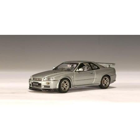1999 Nissan Skyline GTR R34 V Spec II Sparkling Silver 1/43 Diecast Model Car by Autoart