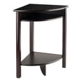 thumbnail image 1 of Pemberly Row Transitional Wood Corner Table with Curved Top in Espresso, 1 of 7