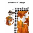 thumbnail image 5 of Fall Pumpkin Valances for Windows Maple Leaf Black White Buffalo Plaid Thanksgiving Kitchen Valance Curtain Rod Pocket Small Curtains for Cafe Bathroom Laundry Basement 42" x 12", 5 of 8