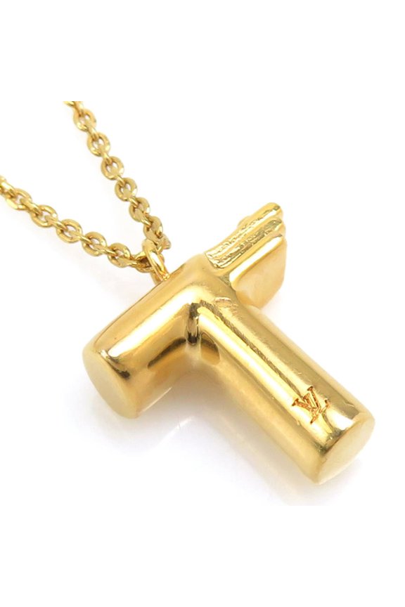 Pre-Owned Louis Vuitton LOUIS VUITTON Necklace LV&ME T Metal Gold Women's M61075 h31914a