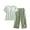 Green, variant on Keeplus Womens Loungewear Sets Pajamas Plus Size 2 Piece Solid Color Pjs Set Loose Oversized Sleepwear Short Sleeve Button down Shirts Capri Pants Casual Lounge Sets Outfits
