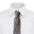 thumbnail image 2 of Retro Necktie, Intertwined Curvy Lines Art, Dress Tie, 3.7", White Grey and Burnt Sienna, by Ambesonne, 2 of 3