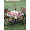 thumbnail image 4 of Outdoor Tablecloth with Umbrella Hole for Patio/Picnic/Party/Camping, Galentine's Day Waterproof Table Cloth Square Cover Washable, Pink Gnomes Love Heart Grey Plaid (54"x 54"), 4 of 8