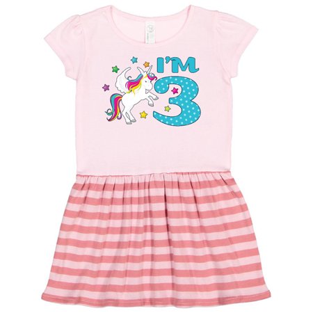 

Inktastic I m Three - unicorn 3rd birthday Gift Toddler Girl Dress