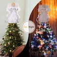 thumbnail image 4 of Angel Tree Topper with Feather Wings and Skirt, Christmas Tree Topper with LED Light for Tree Toppers Holiday Ornament Decorations, 4 of 8