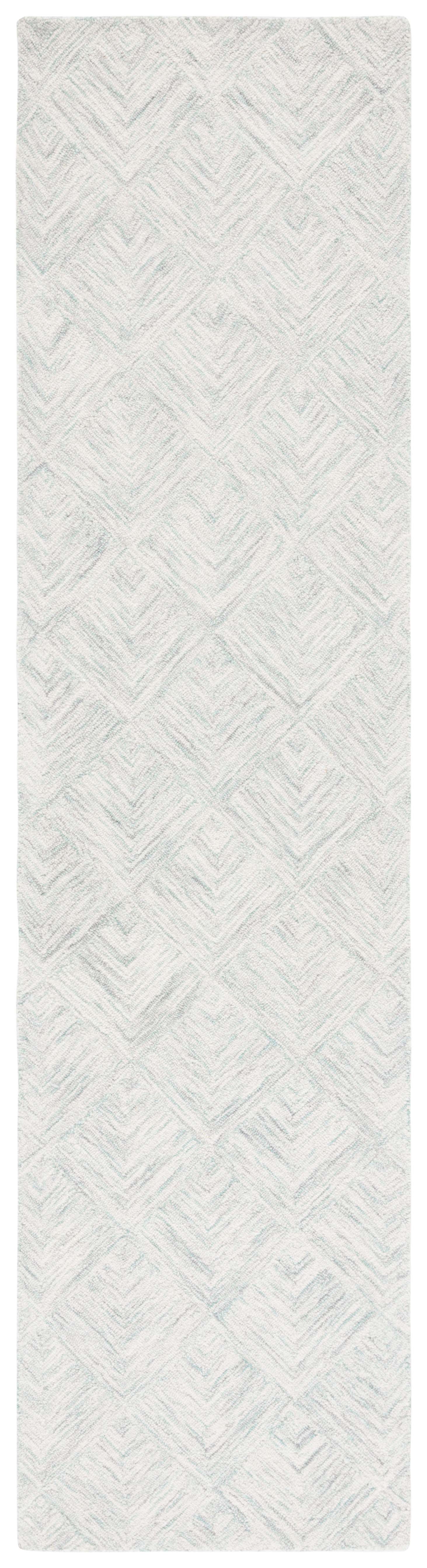 SAFAVIEH Abstract Trent Geometric Runner Rug, Gray/Turquoise, 2'3" x 9'