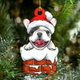 thumbnail image 1 of XUNRYAN - Adorno colgante para árbol de Navidad con forma de perro, 2,7 x 3,1 pulgadas, acrílico 2D, con sombreros, para decoración interior de coche, regalo para amantes de los perros, 1 of 3