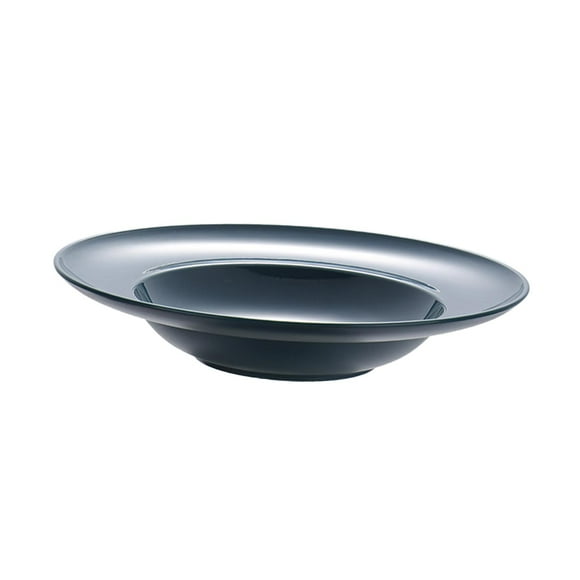 Plato para pasta con borde, plato multifunción para servir en la cocina, tazón para sopa con borde ancho azul