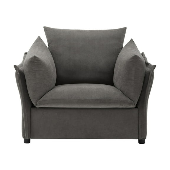Aukfa Oversized Accent Chair, Chenille Armchair, Deapseat Sofa Lounge for Home, Office, Gray