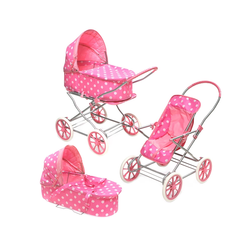 Soft Baby Doll With Baby Pram Doll Playset, 11 Pieces atelieryuwa