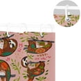 thumbnail image 5 of Coolnut Floral Sloth Set Bath Shower Curtain Liners 72"x72", 100% Polyester Waterproof with C-Shaped Curtain Hook Modern Bathroom Decoration 1 Panel, 5 of 5