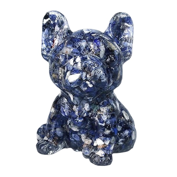 Bonita figura de francés sentado, pequeño adorno para mesa de estudio, decoración para sala de estar. Azul oscuro