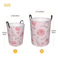 thumbnail image 5 of TEQUAN Waterproof Laundry Hampers, Cute Pink Parisian Style Pattern Clothes Storage Basket with Handle (S), 5 of 7