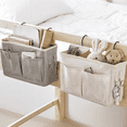 thumbnail image 4 of Bxaolu Bedside Caddy, Bedside Storage Bag Hanging Organizer for Bedroom | Bed Caddy with Hooks, Top Bunks and Dorm Essentials for Water, Tissues, Tablets, Books, Phones, and Other Necessories, 4 of 6