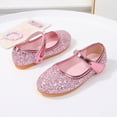 thumbnail image 4 of KPOPLK Girls Slip on Mary Jane Ballet Flats Glitter Wedding Party Bridesmaids Flower Girl Princess Dress Shoes for Kid Toddler Size 8.5,Red, 4 of 7