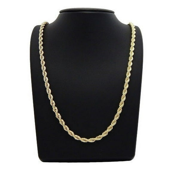 RM Rope Chain Necklace 14k, Gold Plated, Sterling Silver, 24''