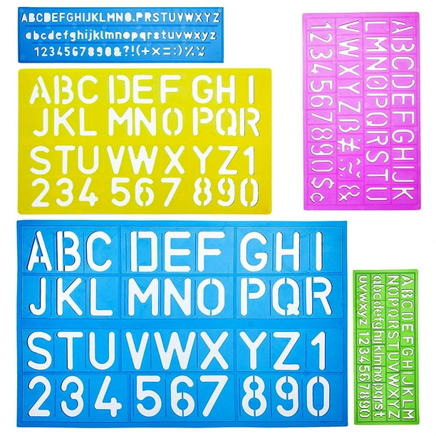 Mr Pen Alphabet Templates Alphabet Stencils Pack Of 5 Letter Stencils Template Letters Stencils Letters And Numbers Art Stencils Drawing Tools Drafting Supplies Tracing Letters And Numbers Walmart Com