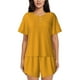 thumbnail image 1 of Balery Goldenrod Conjunto de Pijama para Mujer con Estampado, Dos Piezas de Manga Corta y Shorts, Ropa de Dormir Suave con Cuello Redondo y Bolsillos-Large, 1 of 6