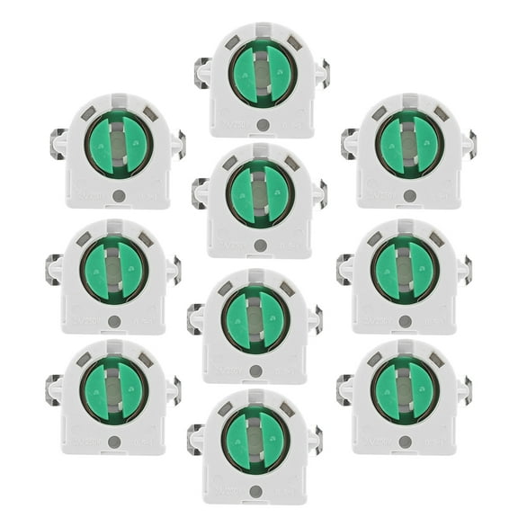 Worgeous 10pcs T8 Lamp Holder Socket Non-Shunted Light Holder For Led Fluorescent Tube White Porcelain Light Socket Base For Home Lighting