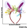 thumbnail image 3 of SSNTSY Easter Headband Ear Hoop Rabbit Headband Colorful Bunny Ribbon Headwear Easter Bunny Hair Accessories for Home Holiday Party Supplies, 3 of 5
