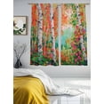 thumbnail image 3 of Oil Painting Sheer Curtains 72 Inch Length 2 Panels Set, Modern Abstract Art Summer Tree Leaves Green Pink Voile Window Treatment Curtains Sheers Drapes for Bedroom/Living Room/Kitchen 52"x72"x2, 3 of 7