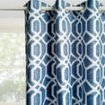 thumbnail image 3 of Mainstays Olan Textured Solid Blackout Grommet Curtain Panel Pair Window Treatment, Set of 2 Room Darkening Drapes for Bedroom, Navy Geo, 37" W x 84" L, 3 of 6