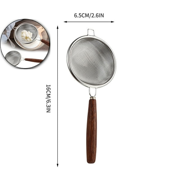 WNFJR Mesh Tea Strainer with Handle Stainless Steel Small Sifter for Drinks, Cocktails, Coffee and Matcha