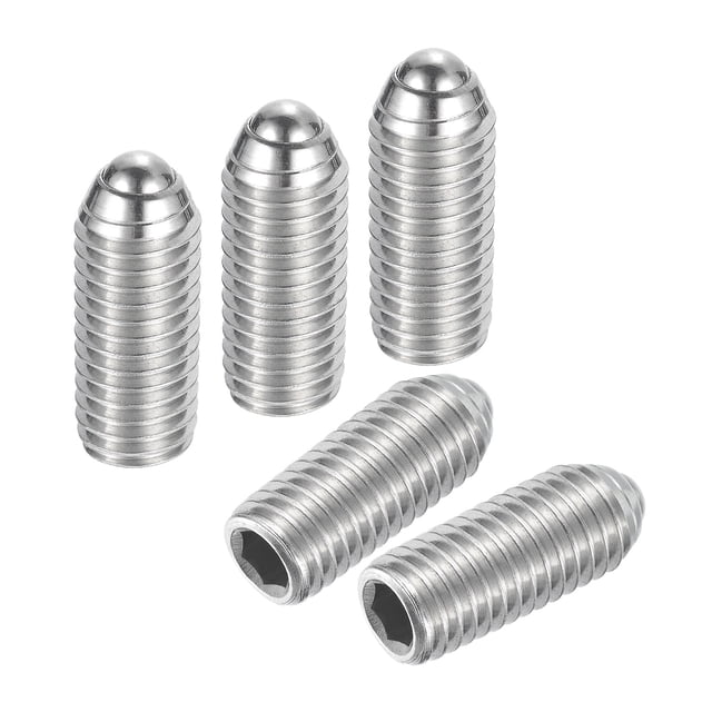 Ball Point Set Screws, M10 x 25mm 304 Stainless Steel Metric Spring Hex Socket Screw 10pack