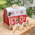 thumbnail image 3 of Melissa & Doug Fold and Go Wooden Barn With 7 Animal Play Figures, 3 of 7