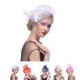 thumbnail image 3 of maskred 1/2/3/5 Femmes Fleur Chapeau Haut de Forme Fascinator Épingle à Cheveux Mariage Fête Cheveux Clip Décor Rouge 1 Pc, 3 of 6