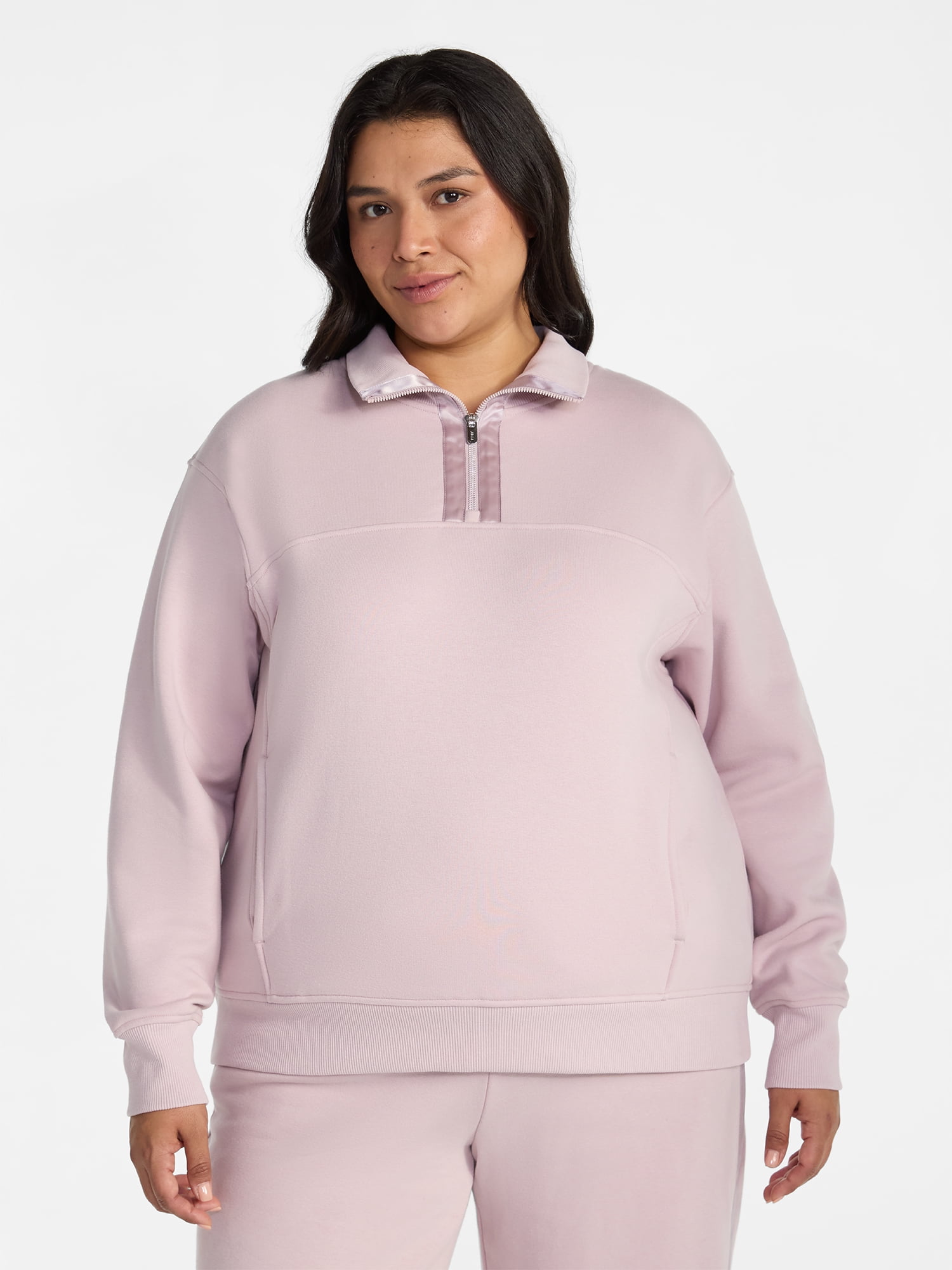 Avia Women's and Women's Plus Fleece Quarter Zip Pullover, Sizes XS-4X