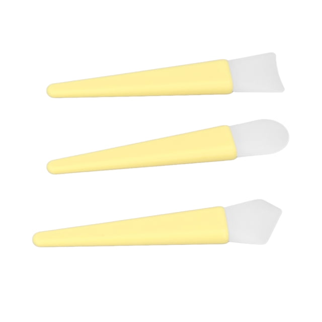 Set de Brosse en Silicone, Kit d'Application de Brosse en Silicone Réparti Uniformément Léger Mains Libres Portables pour Voyager Jaune