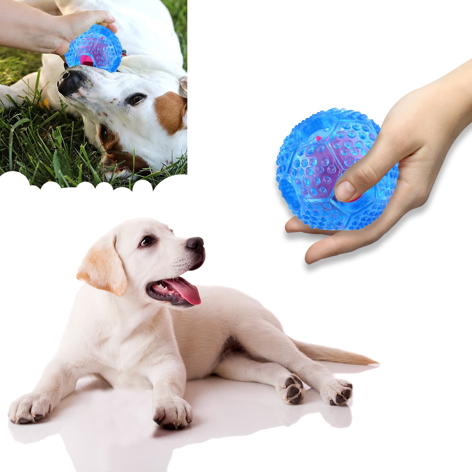 2-Pc Pet Supplies Soft Chew Toy Treat Feeder For Dog Spiky Mouth Colors Vary 