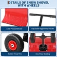 thumbnail image 4 of Twister.CK Pelle à Neige avec Roues, Pelle Pousse-Neige avec Poignée Réglable en Angle et Hauteur, pour Allée, Trottoir, 29"L X 14.2"H, Rouge, 4 of 7