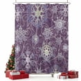 thumbnail image 2 of Purple Snowflake Christmas Shower Curtain, Xmas Snowflake Winter Waterproof Fabric Shower Curtains with 12 Hooks, Bathroom Curtain Set for Bathroom Accessories Decor, 36 x 78 Inches, 2 of 9